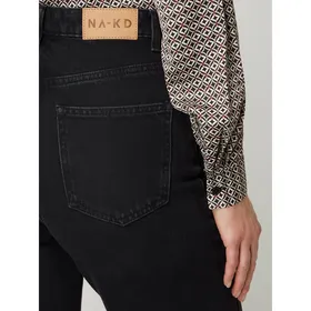NA-KD Jeansy o kroju straight fit z wysokim stanem z bawełny ekologicznej