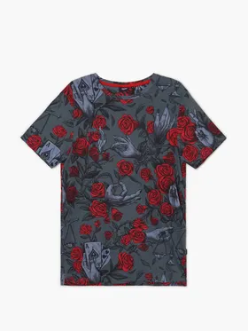 Koszulka z miotywem róż - Szary