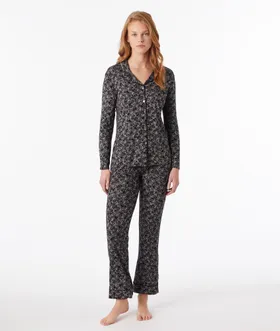 Villeret Pantalon De Pyjama Imprimé - Czarny