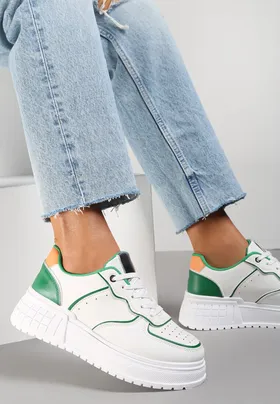 Biało-Zielone Sneakersy Klymothea