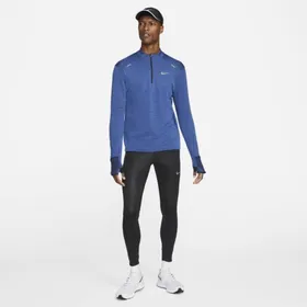 Męska bluza do biegania z zamkiem 1/2 Nike Therma-FIT Repel - Niebieski