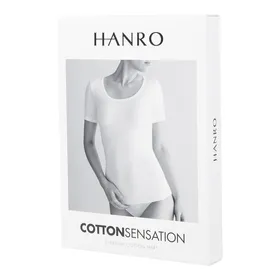 Hanro T-shirt z dodatkiem streczu model ‘Cotton Sensation’