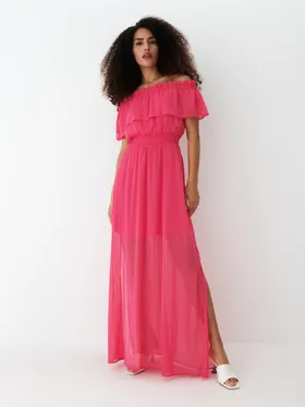 Różowa sukienka maxi Eco Aware - Różowy