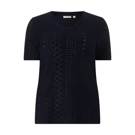 ONLY CARMAKOMA T-shirt PLUS SIZE z ażurowym wzorem model ‘Silje’