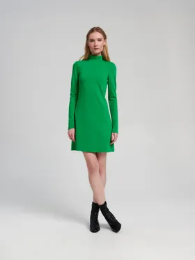 Sukienka mini ze stójką - Zielony