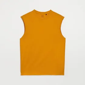 Luźna koszulka bez rękawów Basic pomarańczowa - Pomarańczowy