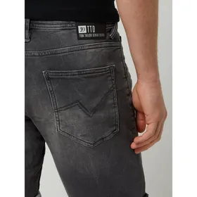 Tom Tailor Denim Szorty jeansowe o kroju slim fit z dzianiny dresowej stylizowanej na denim