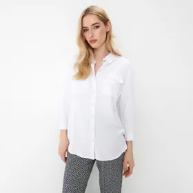 Biała koszula z wiskozy - Biały