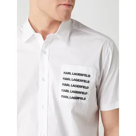 Karl Lagerfeld Koszula casualowa o kroju regular fit z dodatkiem streczu i krótkim rękawem