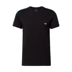 Emporio Armani T-shirt z detalami z logo i paskami w kontrastowym kolorze
