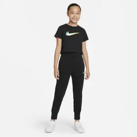 Krótki T-shirt do tańca dla dużych dzieci (dziewcząt) Nike Sportswear - Czerń