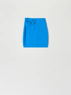 Spódnica mini z wiązaniem - Niebieski