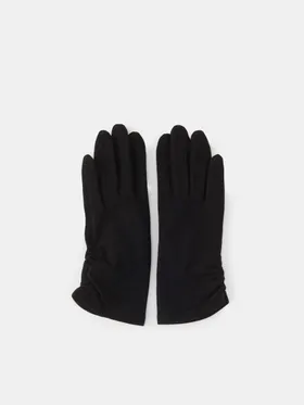 Rękawiczki z marszczeniami - Czarny