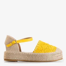 Żółty sandały na platformie a'la espadryle Ritisa - Obuwie - Żółty
