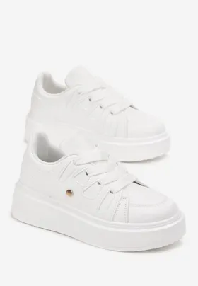 Białe Sneakersy na Platformie Revin
