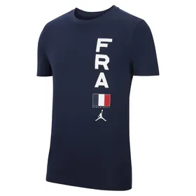 Męski T-shirt do koszykówki France Jordan Dri-FIT Team - Niebieski