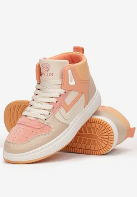 Biało-Pomarańczowe Sneakersy Alcothee