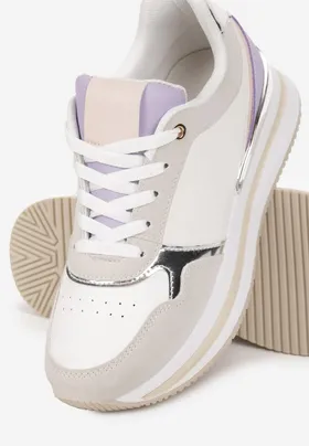 Biało-Fioletowe Sneakersy Lilala