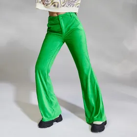 Spodnie flare - Zielony
