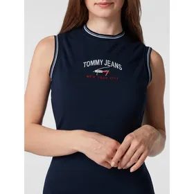 Tommy Jeans Sukienka koszulowa bez rękawów z wyhaftowanym logo