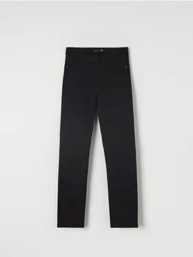 Spodnie jegginsy wykonane z bawełnianej tkaniny z dodatkiem elastycznych włókien. - czarny
