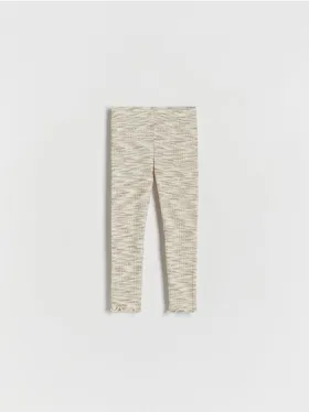 Spodnie typu legginsy, wykonane z dzianiny z dodatkiem bawełny. - wielobarwny