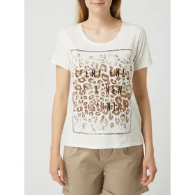Cream T-shirt z nadrukiem model ‘Yarna’