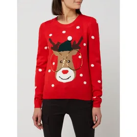 Vero Moda Sweter ze wzorem bożonarodzeniowym model ‘Tinsel’