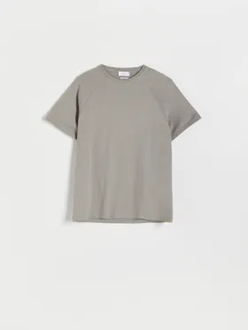 Bawełniany t-shirt regular - Jasny szary