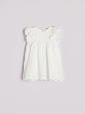 Biała sukienka we wzór - Biały