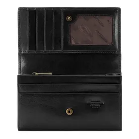 Damski portfel skórzany z kieszonką na zamek