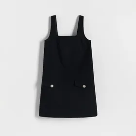 Bawełniana sukienka mini - Czarny