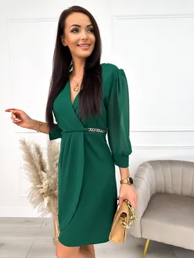 Zielona Sukienka z Łańcuszkiem