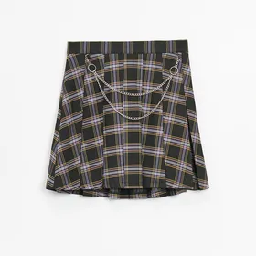 Spódnica mini z plisami - Wielobarwny