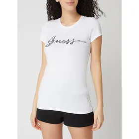 Guess T-shirt z nadrukiem z logo model ‘Brush’