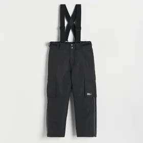 Odblaskowe spodnie z szelkami - Czarny