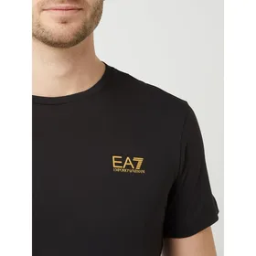 EA7 Emporio Armani T-shirt z czystej bawełny z aplikacją z logo