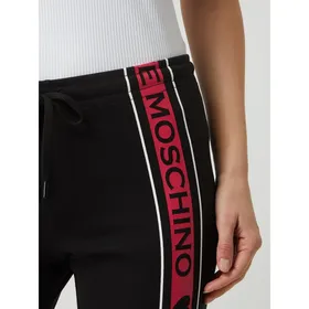 Love Moschino Spodnie z dzianiny dresowej z paskami z logo