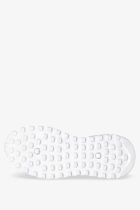 Białe sneakersy na platformie buty sportowe sznurowane z owadem casu la231