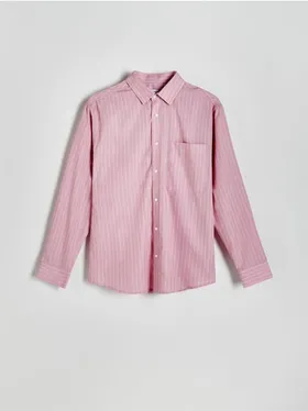 Koszula o regularnym kroju, wykonana z tkaniny z dodatkiem wiskozy. - pastelowy róż
