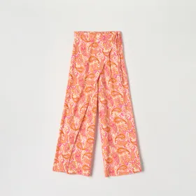 Spodnie z wiązaniem - Pomarańczowy