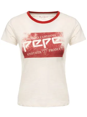 Pepe Jeans T-Shirt PL504173 Beżowy Regular Fit