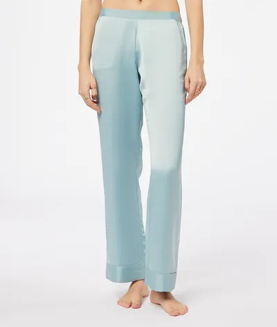 Etam Catwalk Pantalon De Pyjama Satiné - Niebieski