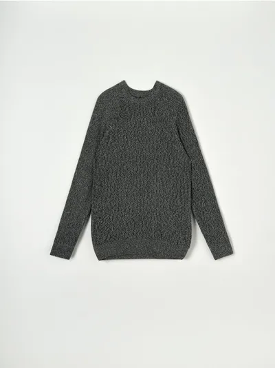 Sinsay Miękki sweter melanżowy o regularnym kroju. - szary