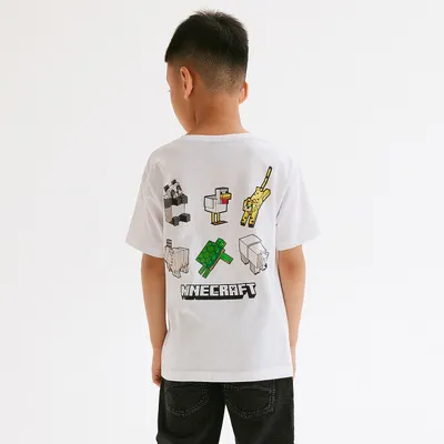 Reserved T-shirt oversize Minecraft - Biały
