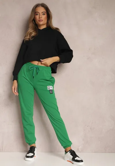 Zielone Spodnie Dresowe Caeista