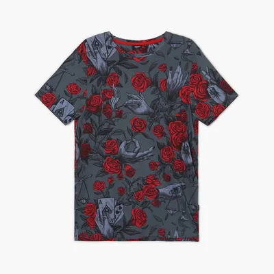 Cropp Koszulka z miotywem róż - Szary