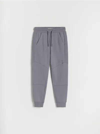 Reserved Spodnie typu jogger, wykonane z dresowej, bawełnianej dzianiny. - ciemnoszary