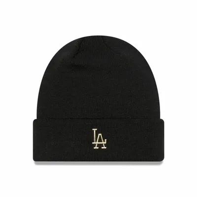 New Era Męska czapka zimowa NEW ERA METALLIC BADGE CUFF BEANIE LOS ANGELES DODGERS - czarna