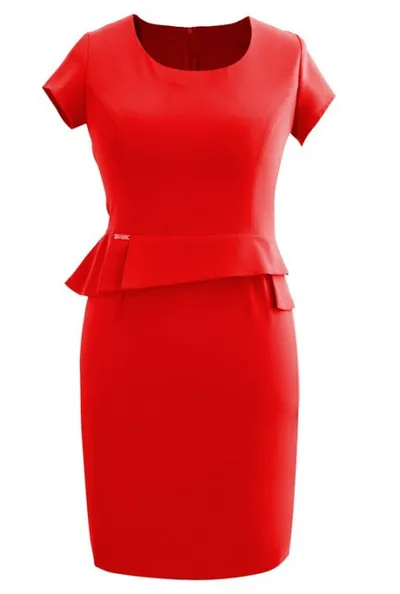 XL-ka Czerwona sukienka z baskinką